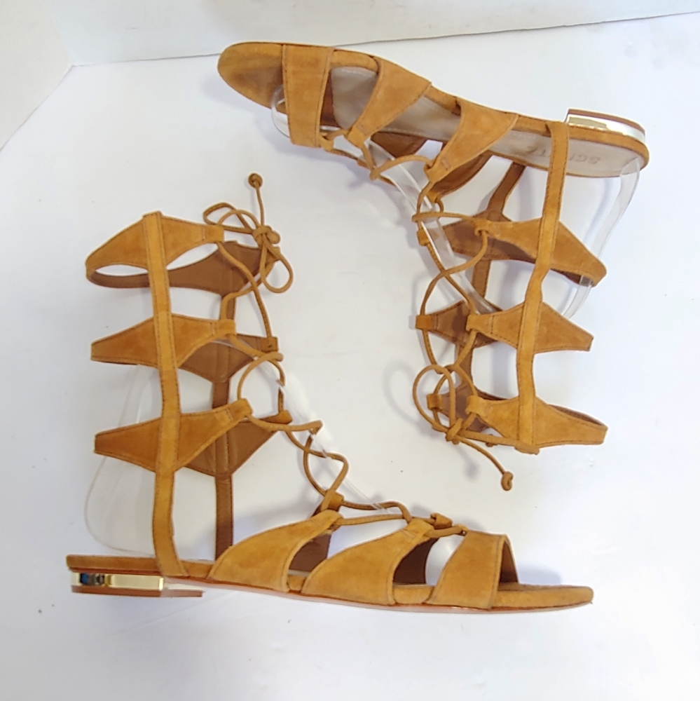 Schutz Erlina Suede Lace-Up Gladiator Sandals
